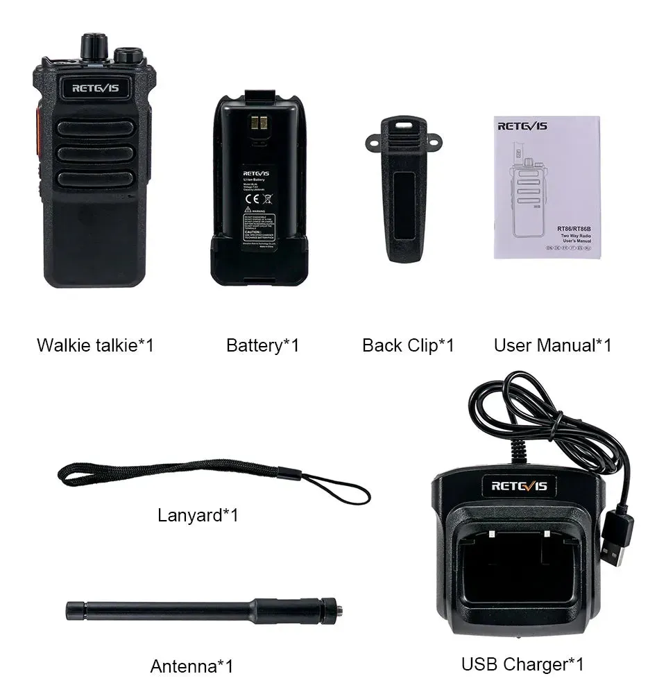 10W Retevis Walkie Talkie Long Range RT86 Walkie-talkie 1pc Two-way radio Powerful Portable Radio Communicator For Hunting