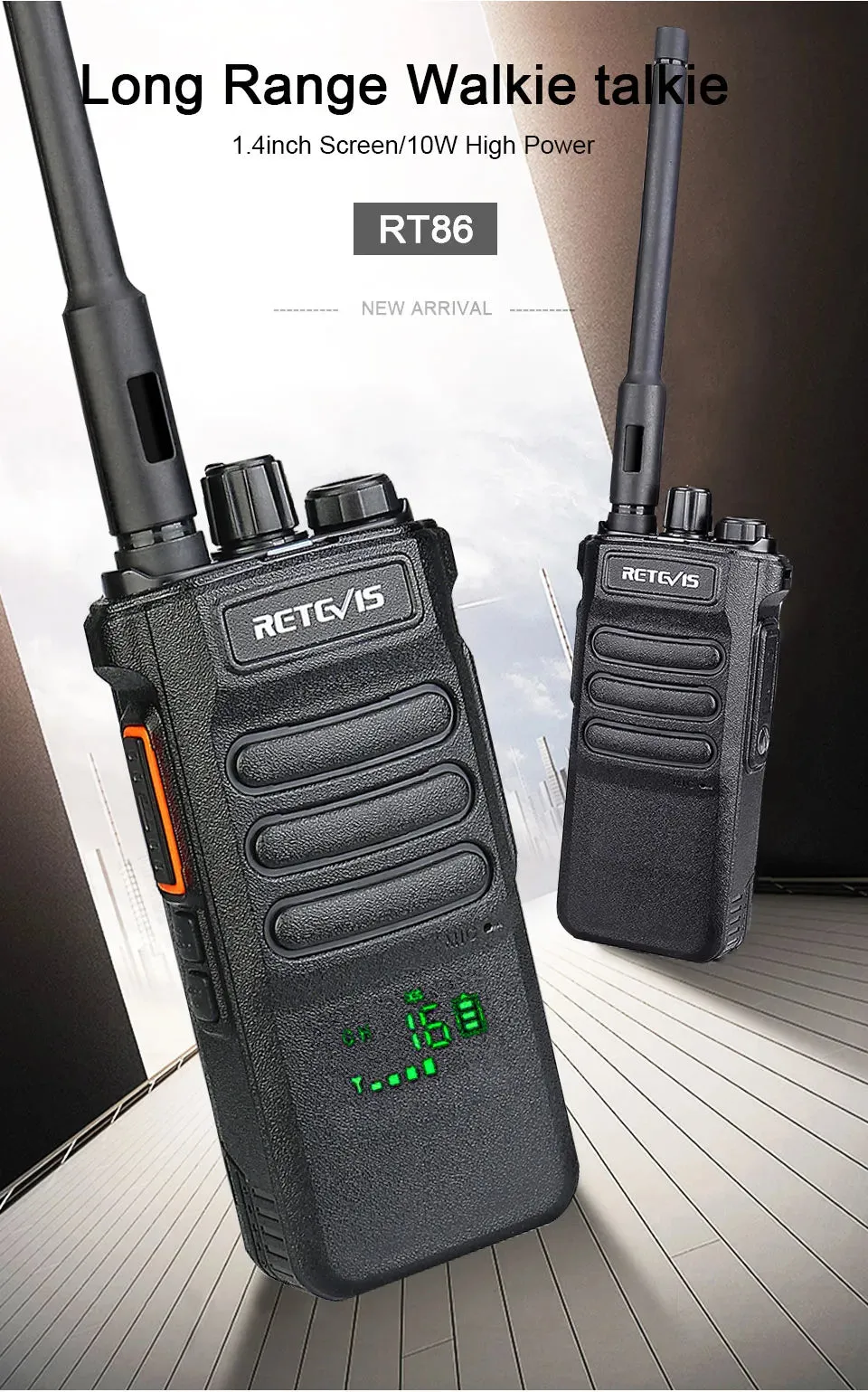 10W Retevis Walkie Talkie Long Range RT86 Walkie-talkie 1pc Two-way radio Powerful Portable Radio Communicator For Hunting