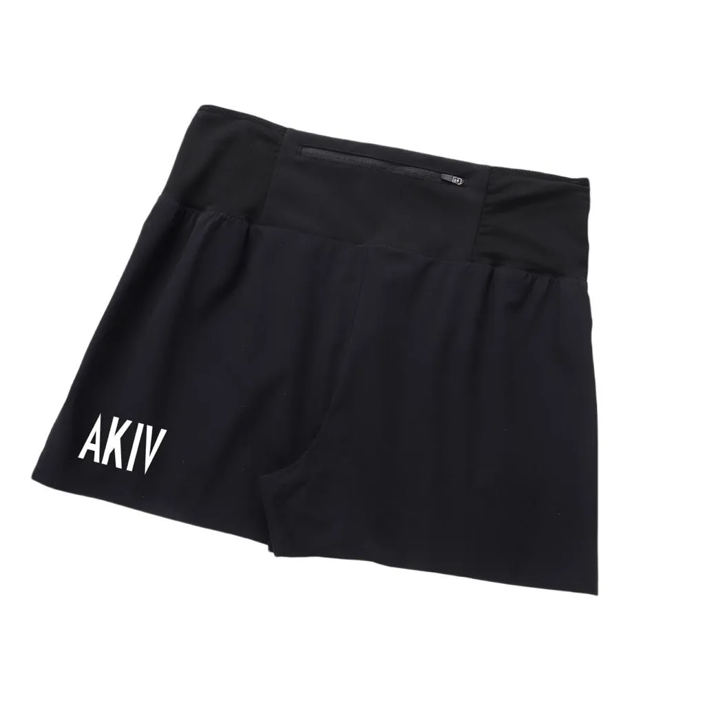 AKIV Multi-Pocket Running Shorts Unisex | Triangular inner | Black