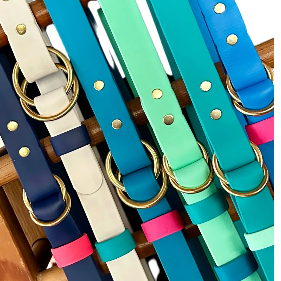 All Waterproof Beach Belts - Customizable, Mix and Match   Rustproof Shiny Solid Brass O-rings, Cinch Belts, Summer Belts