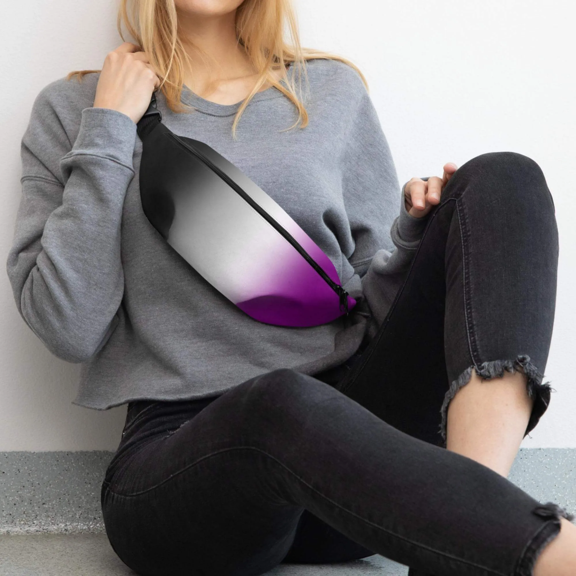 Asexual Pride Ombre Crossbody Belt Bag