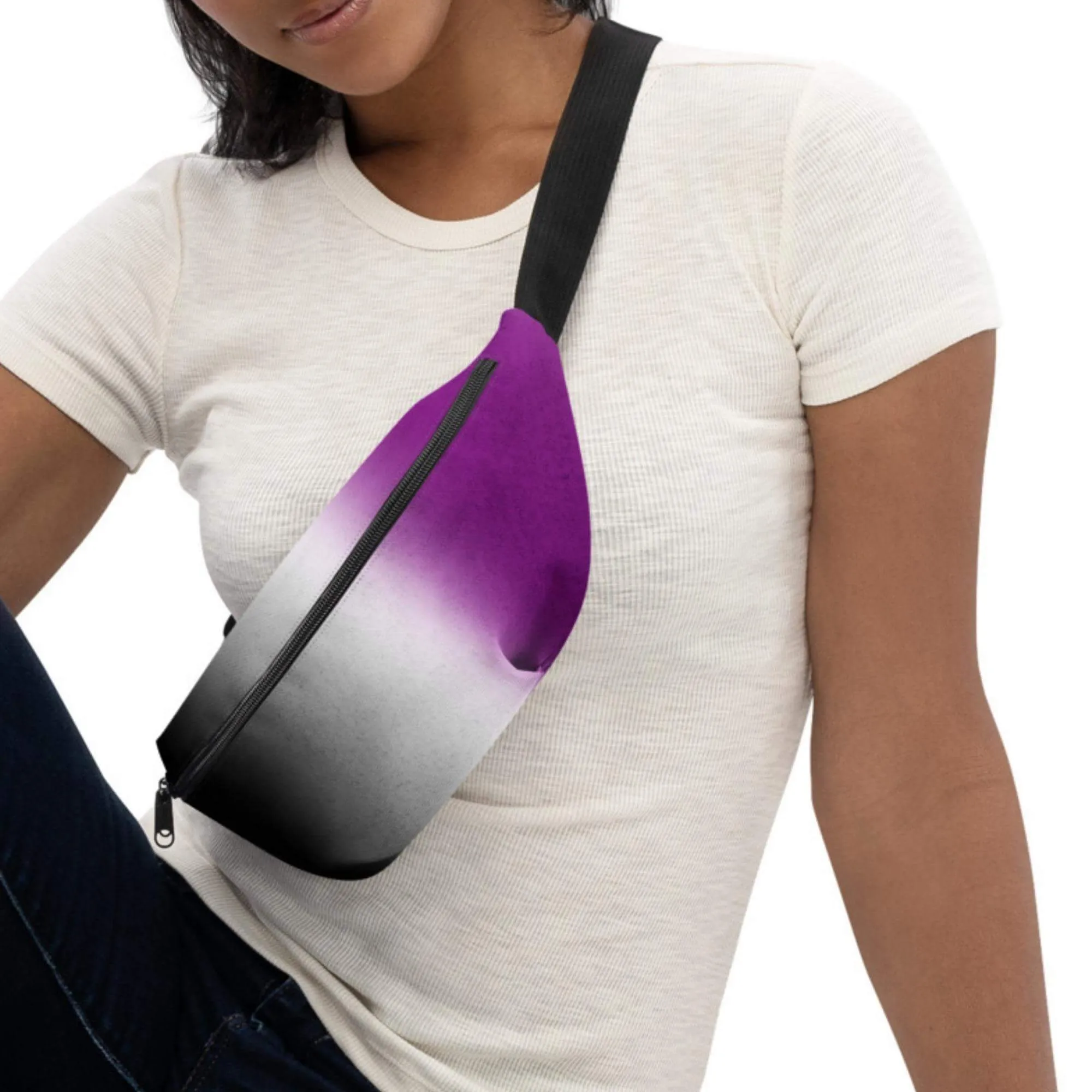 Asexual Pride Ombre Crossbody Belt Bag