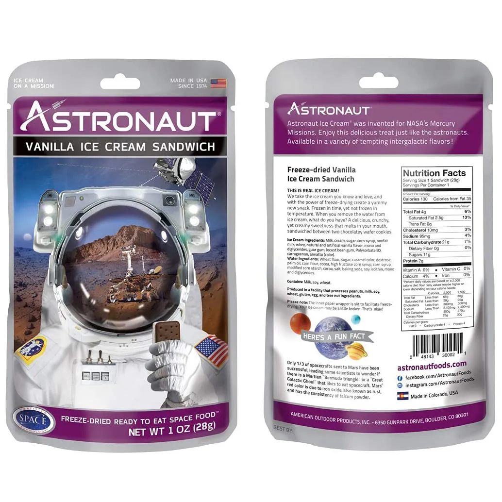 Astronaut - Freeze-Dried Vanilla and Neapolitan Ice Cream Sandwich - Variety 6 Pack