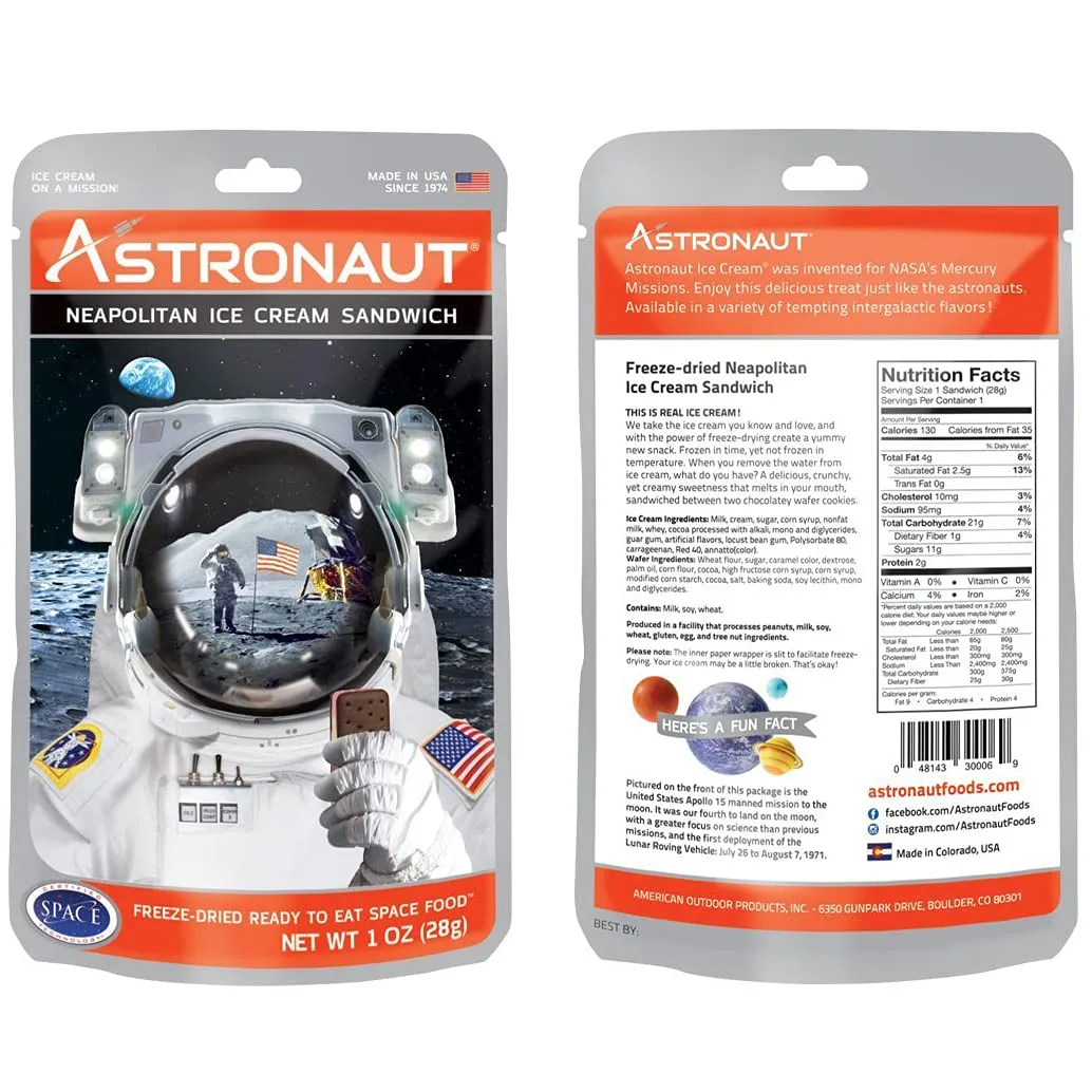 Astronaut - Freeze-Dried Vanilla and Neapolitan Ice Cream Sandwich - Variety 6 Pack