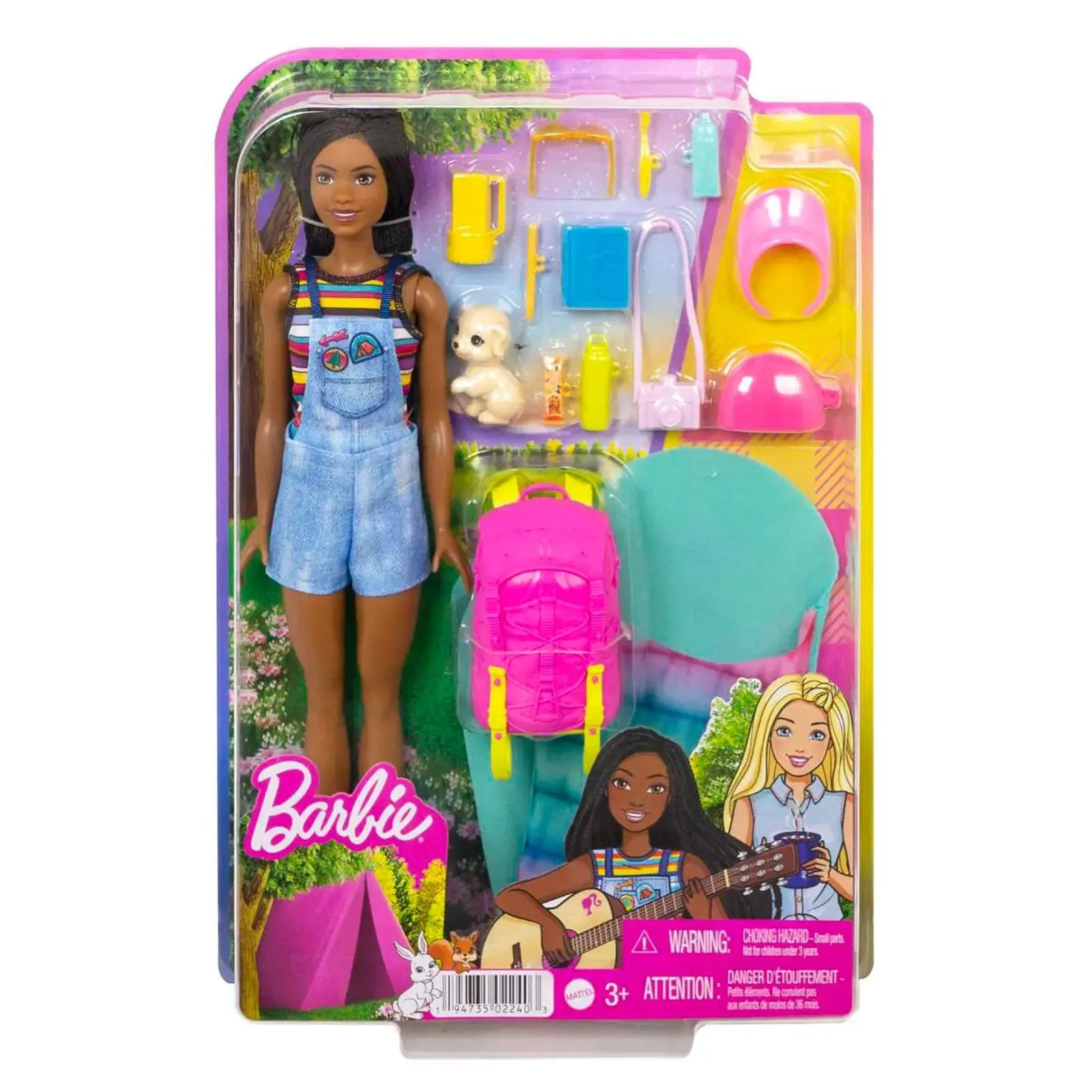 Barbie Brooklyn Doll Camping Playset Sleeping Bag Rucksack Puppy