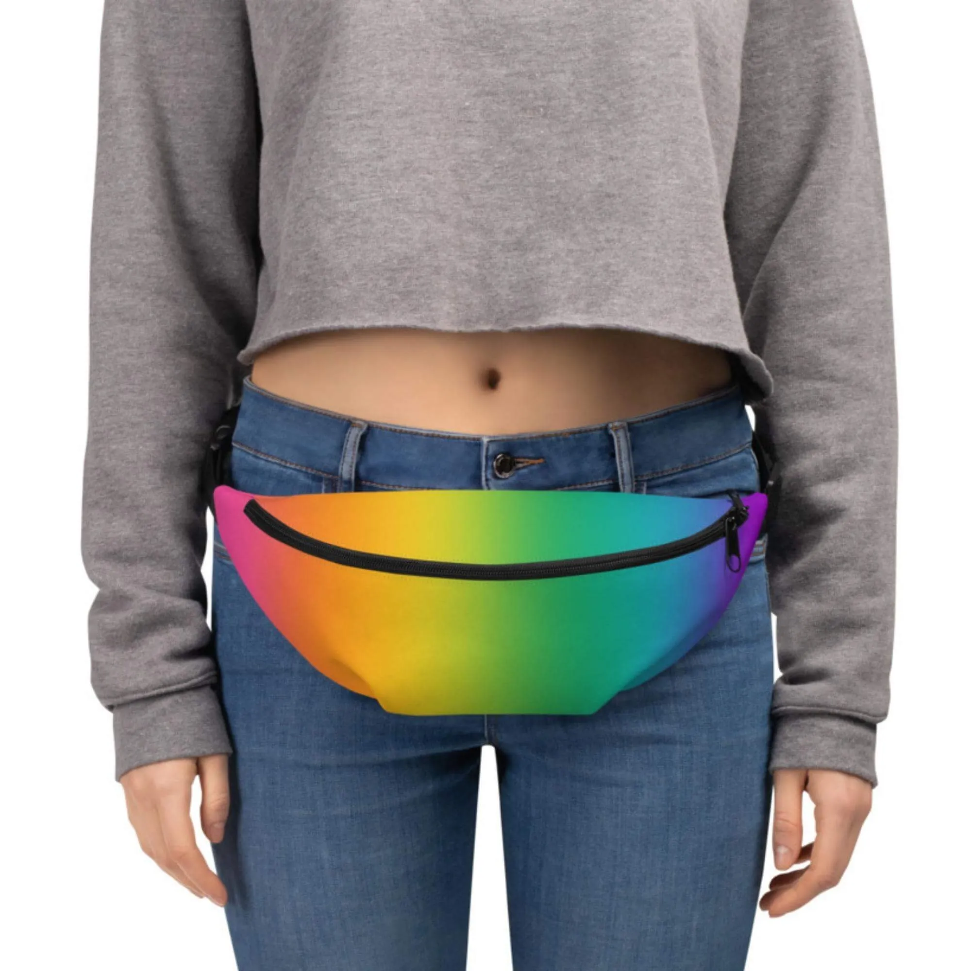 Bright Rainbow Pride Ombre Crossbody Belt Bag