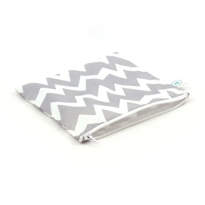 Bumkins - Reusable Large Snack Bag - Grey Chevron