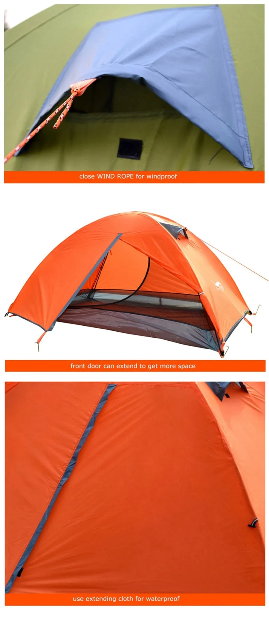 Camping Tent 1 Person Easy Setup Breathable Lightweight Waterproof