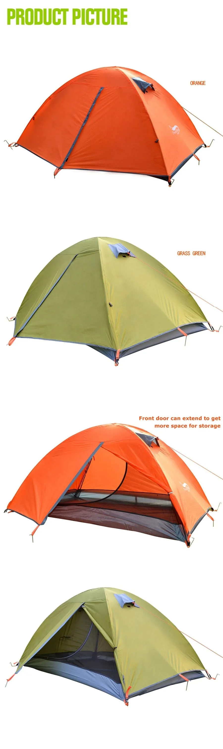 Camping Tent 1 Person Easy Setup Breathable Lightweight Waterproof