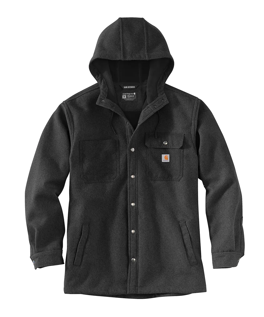 Carhartt Heavyweight Hooded Shirt Jacket - Black Heather