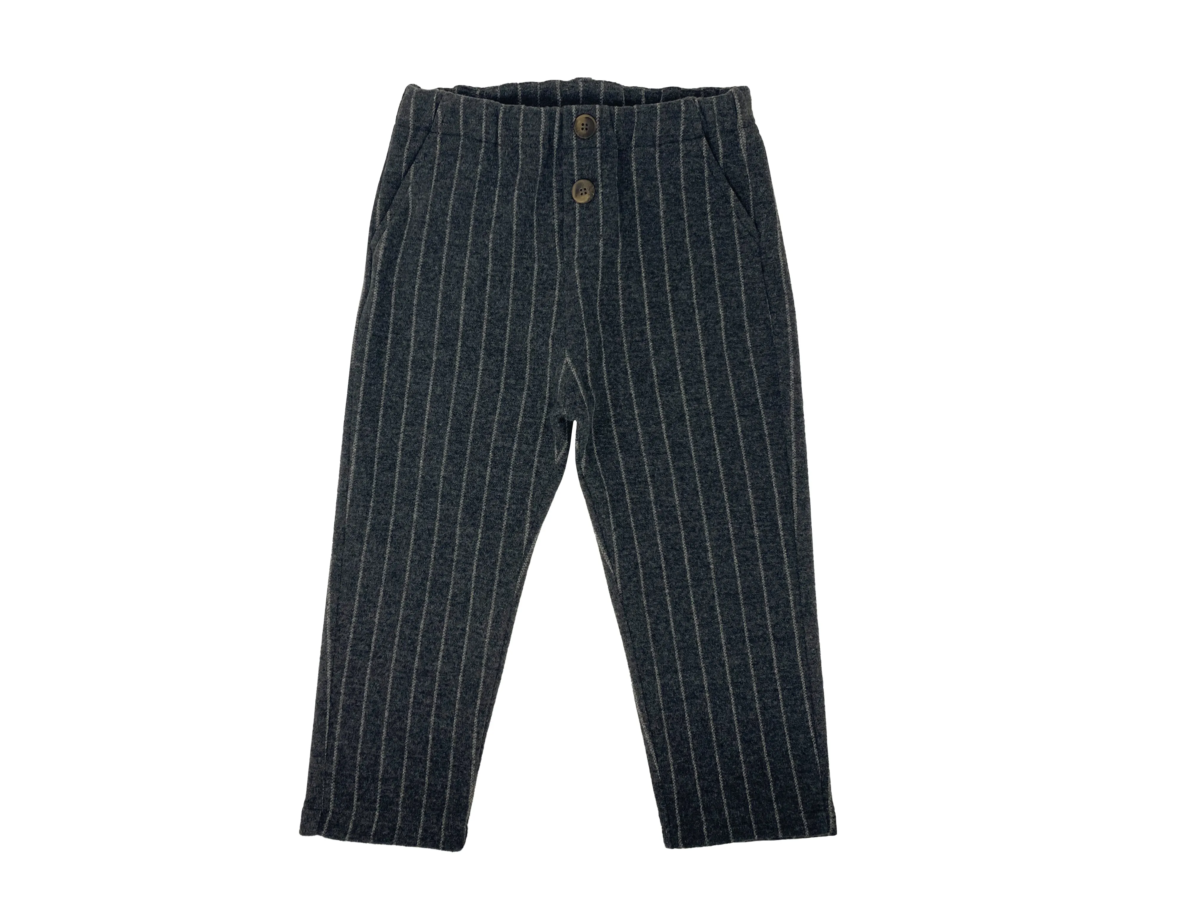 Dark Gray Pinstripe Knitted Pants