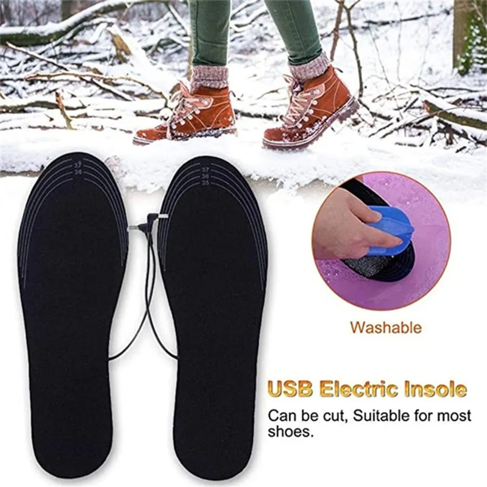 Electric Heating Cut-to-Fit Insoles Washable Thermal Foot Warmer Sock Cushion for Men and Women