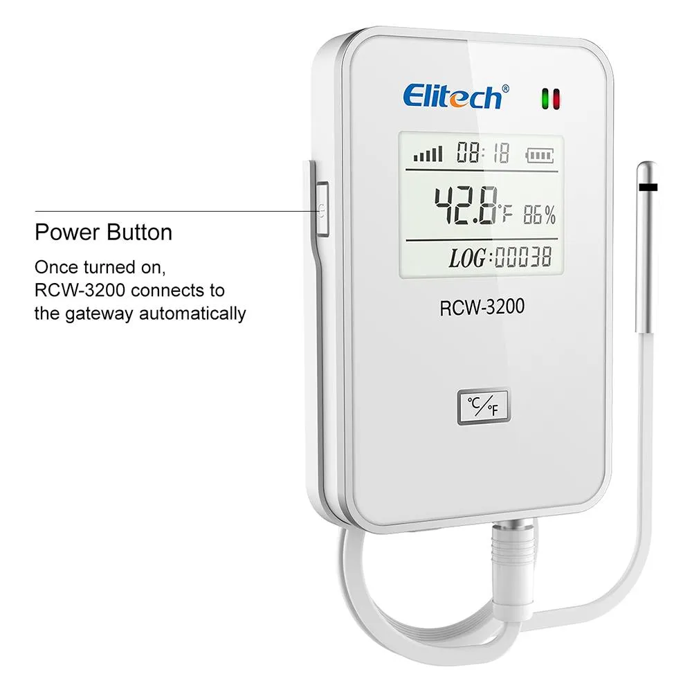 Elitech RCW-3000 & RCW-3200 WiFi 4G Wireless Temperature Humidity Data Logger and Transceiver Monitor System with Cloud and Mobile App