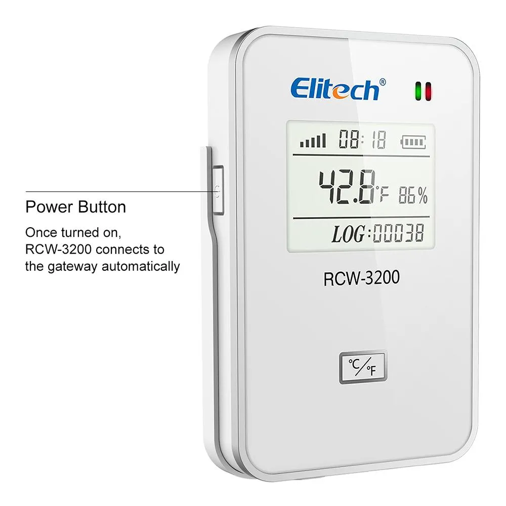 Elitech RCW-3000 & RCW-3200 WiFi 4G Wireless Temperature Humidity Data Logger and Transceiver Monitor System with Cloud and Mobile App