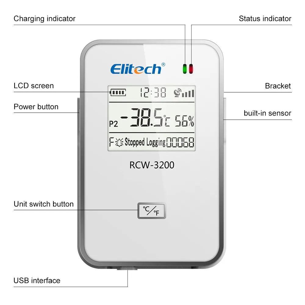 Elitech RCW-3000 & RCW-3200 WiFi 4G Wireless Temperature Humidity Data Logger and Transceiver Monitor System with Cloud and Mobile App