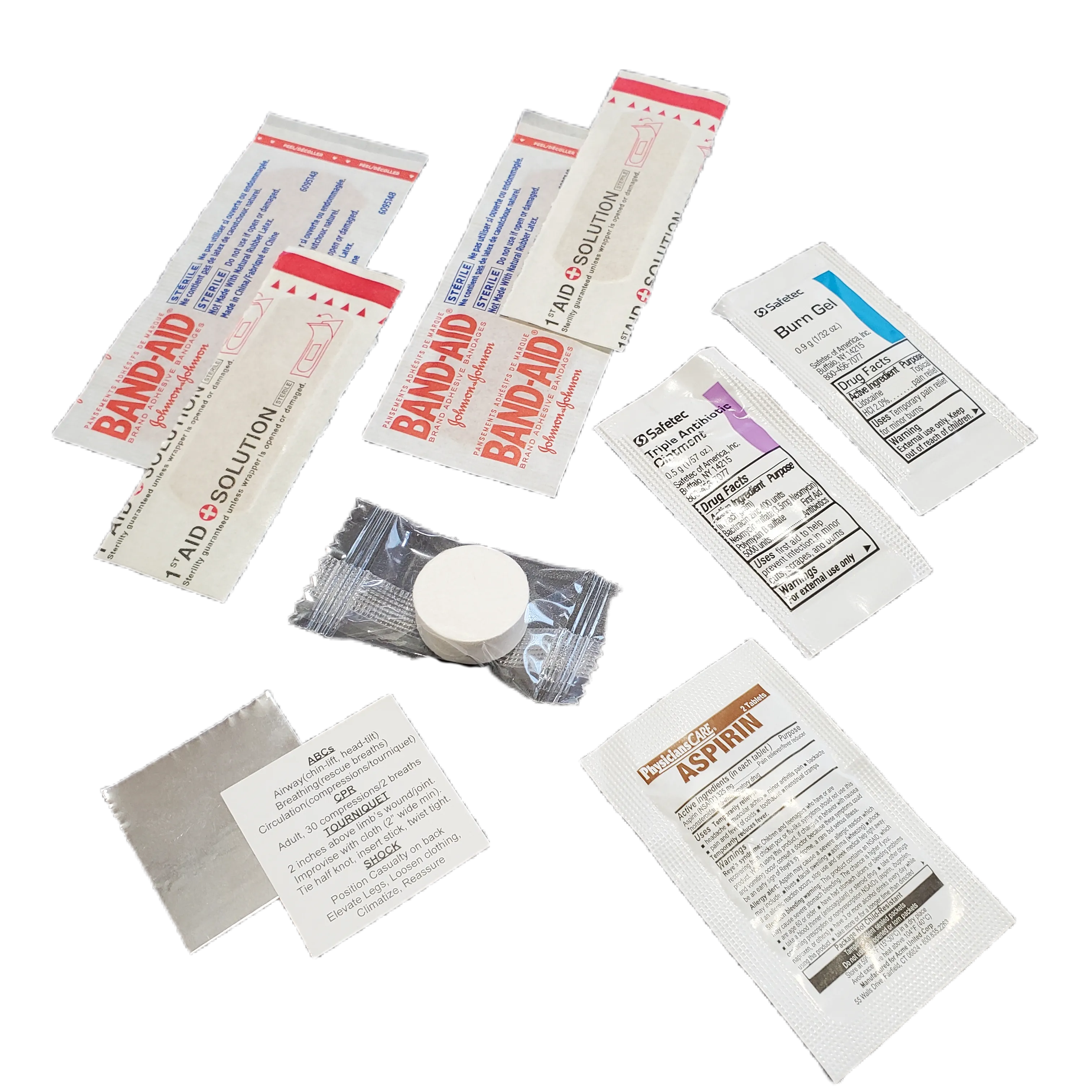 First Aid Patch Kit: "boo boo" supplies for treatment of minor injuries