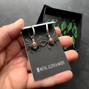 Handmade Bronze and/or Sterling Silver Tick Hoop Earrings — Insect Jewelry for Nature Lovers and Scientists Alike!