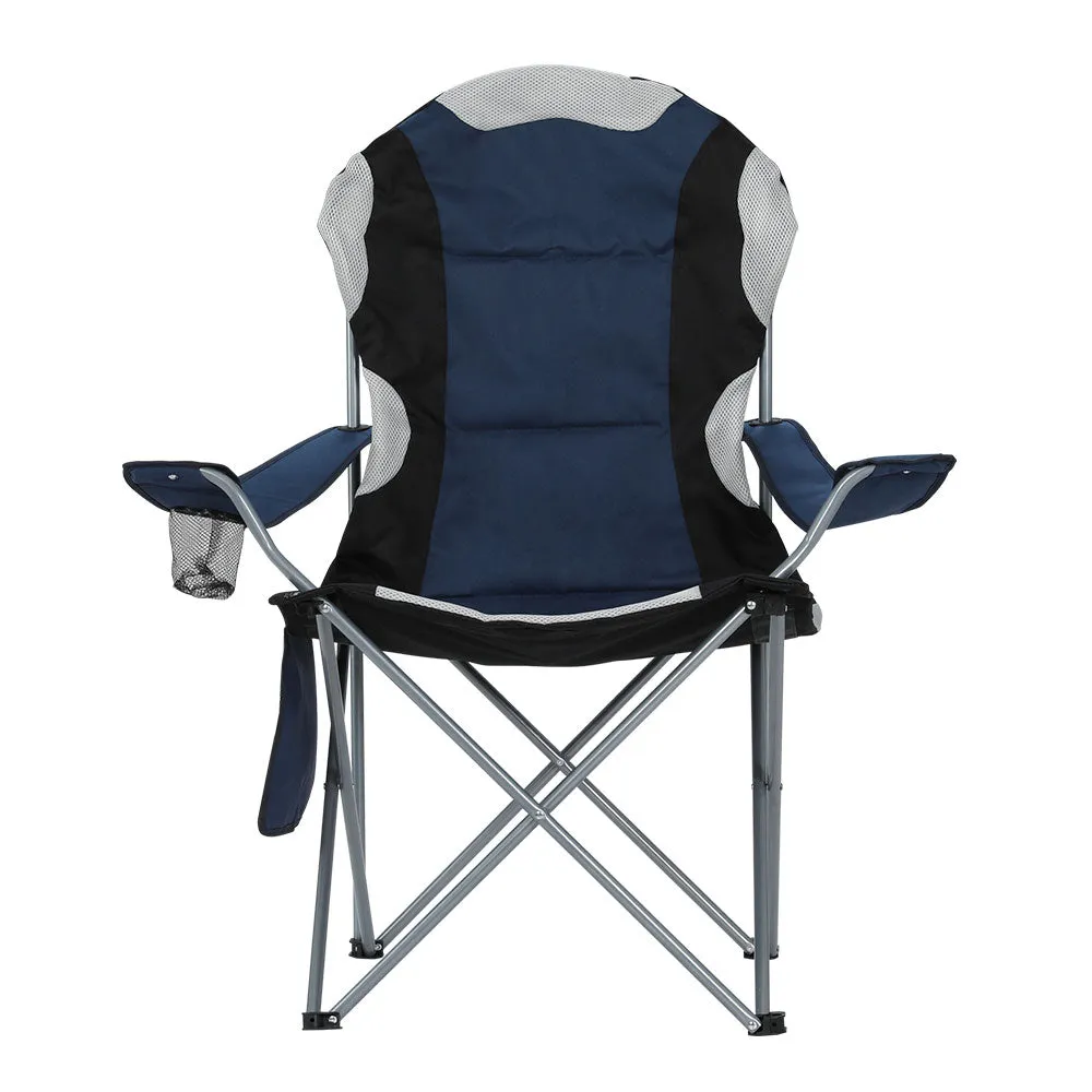 Heavy-Duty Folding Camping Chairs, 100kg Cap, 600D Oxford, 2pcs Weisshorn