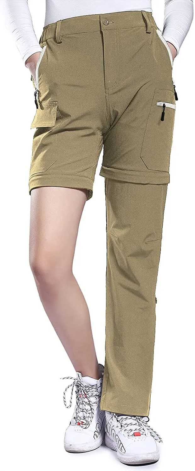 Hiauspor Women's Convertible Hiking Pants Lightweight Zip Off Pants Quick Dry Outdoor Stretch Pants UPF 50 