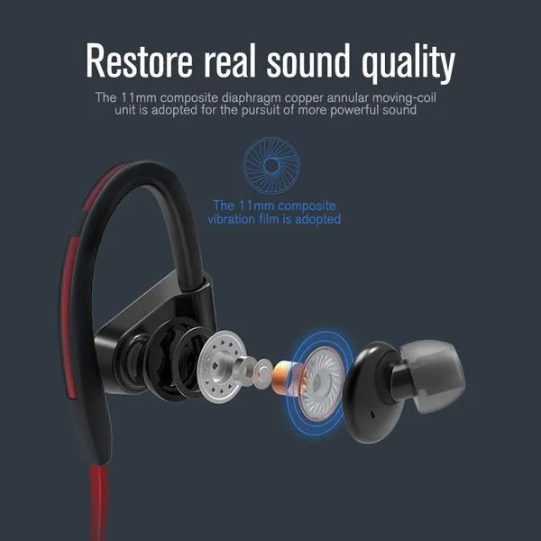 IPX5 Waterproof Shock Bass Stereo Wireless Bluetooth Headphone