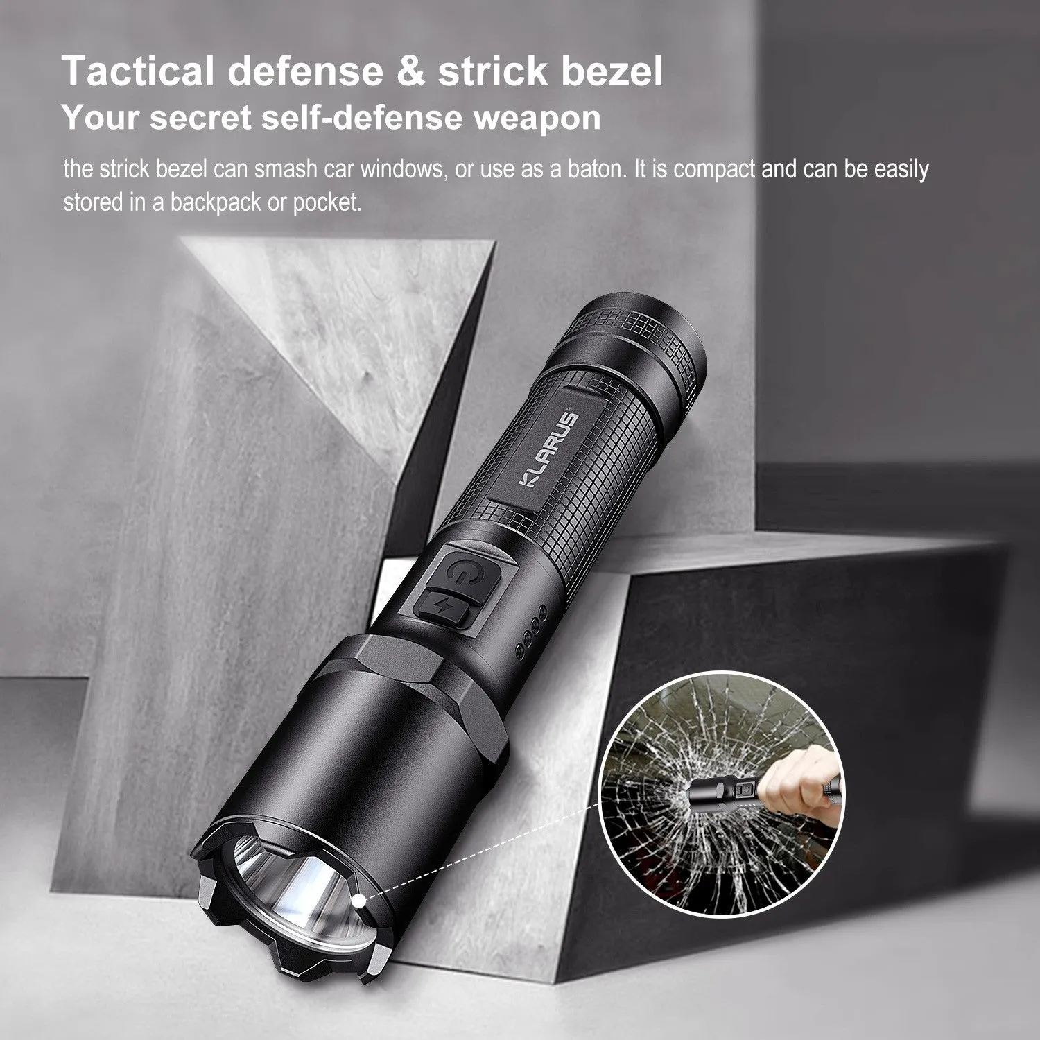 Klarus A1 USB C Rechargeable Tactical Flashlight, 1100 Lumens LED Handheld Light