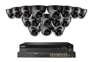 Lorex Elite Series 4K 32 Camera Capable 8TB Wired NVR System with 8MP (4K) A10 IP Dome Cameras