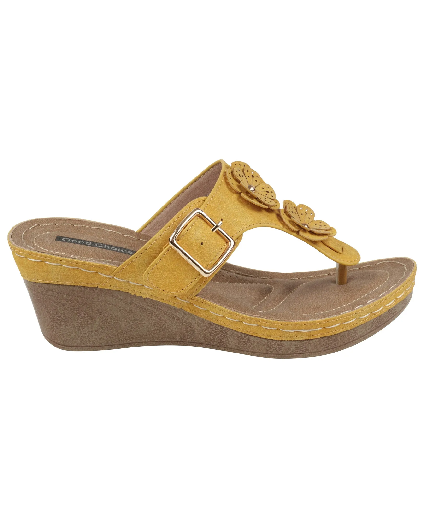 Narbone Yellow Wedge Sandals