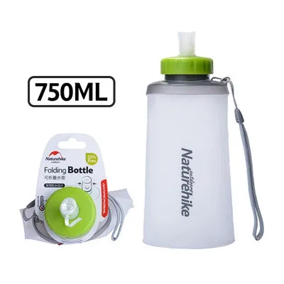 Naturehike Portable Silicone Folding Water Bag Sport Camping Outdoor Cup Water Bags Drinkware With Straw Kettle Travel Bottles