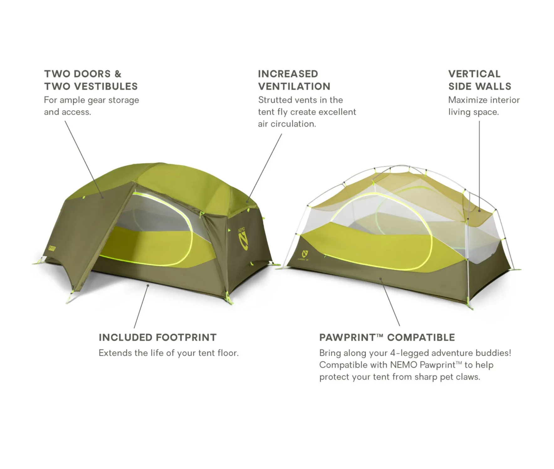 Nemo Aurora Hiking Tent (2-person) Hire