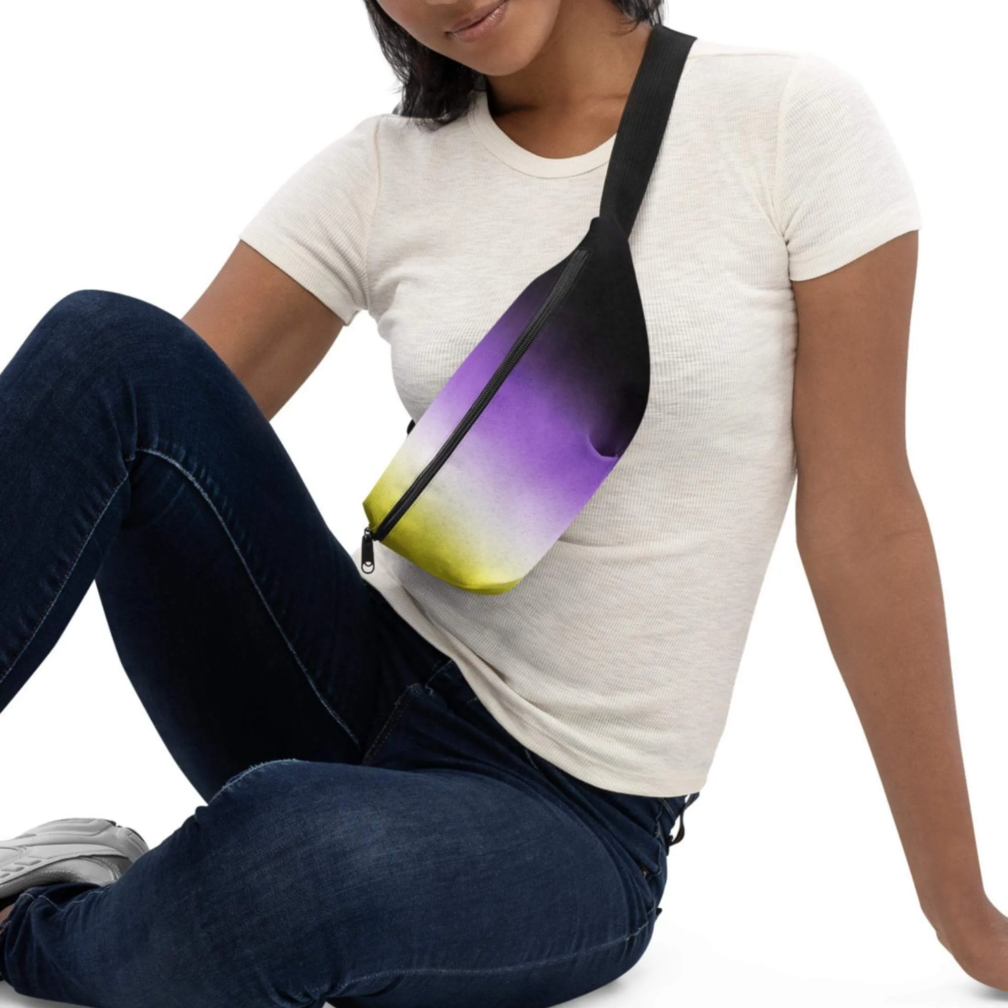 Non-binary Pride Ombre Crossbody Belt Bag