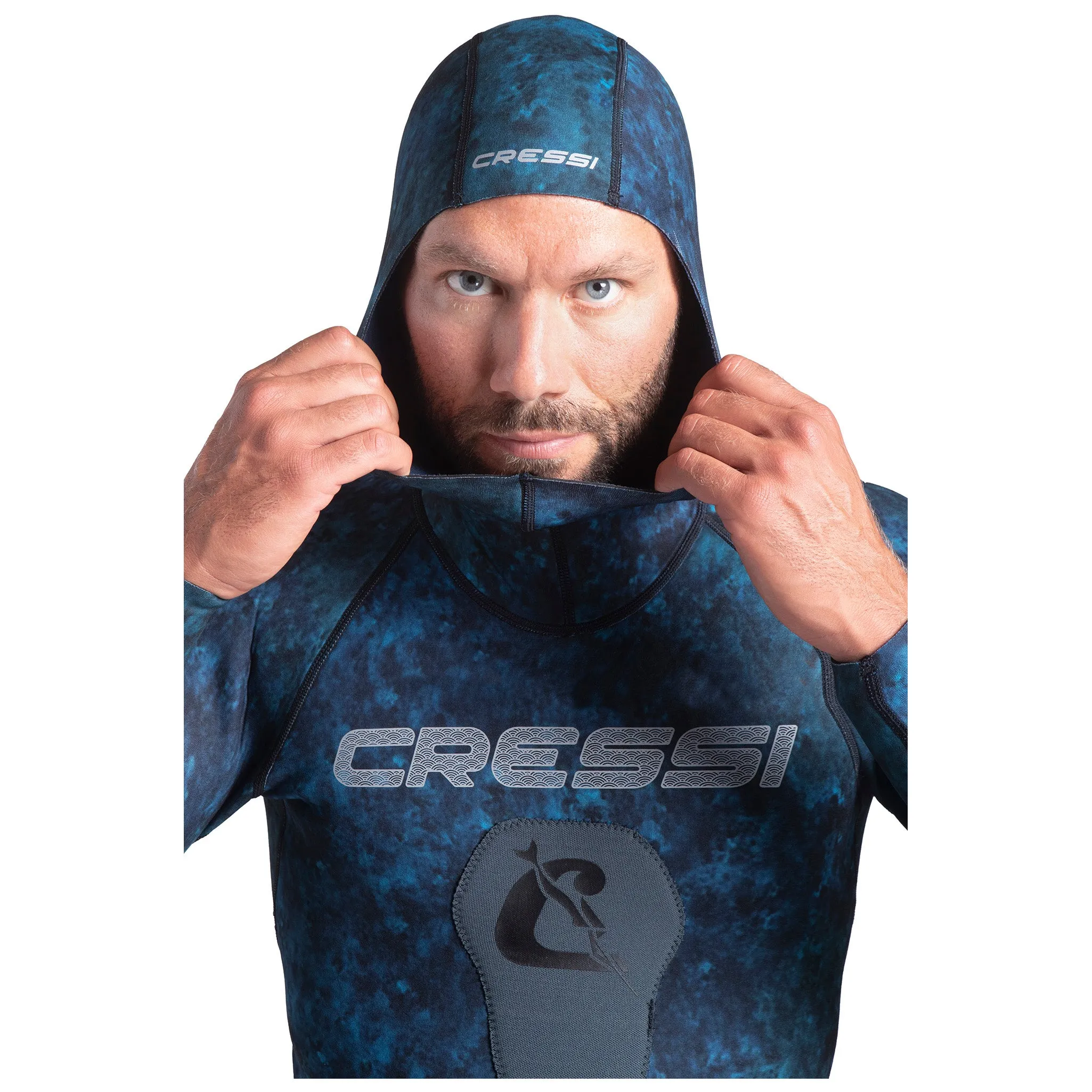 Open Box Cressi 2mm Man Tokugawa Nylon Two-Piece Wetsuit With Hood - 3X-Large