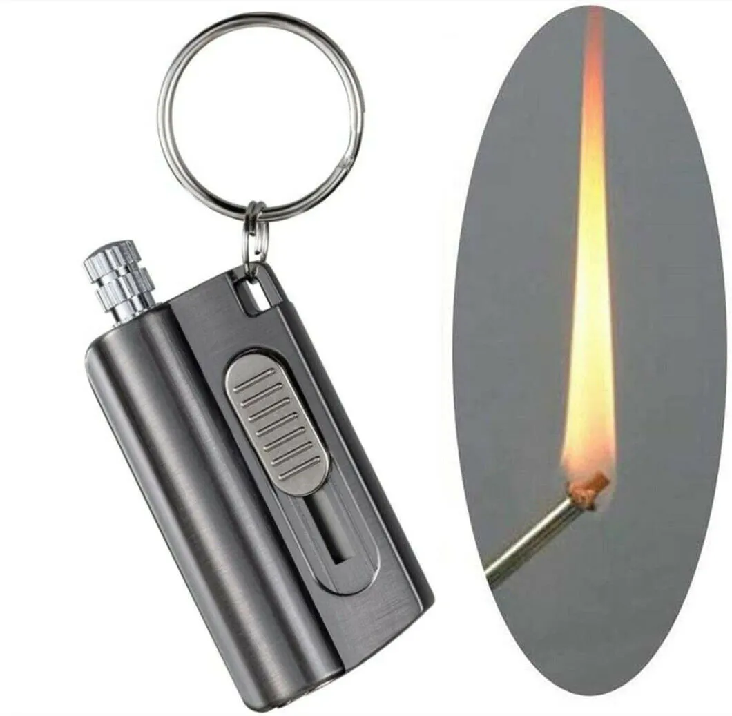 Permanent Match Lighter,Waterproof Multifunction Metal Keychain EDC Fire Starter