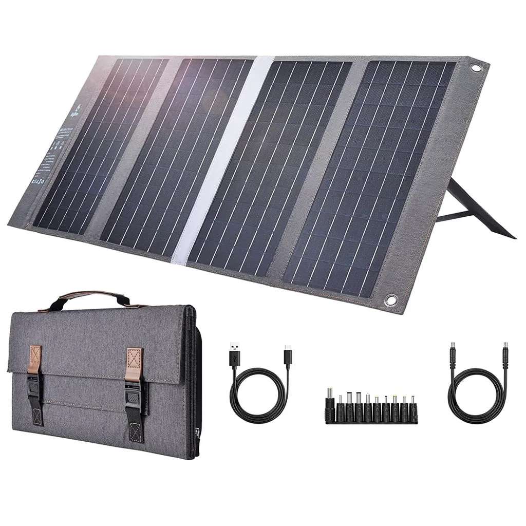 Portable Foldable 36W Solar Panel Charger with USB-C, Black - BigBlue