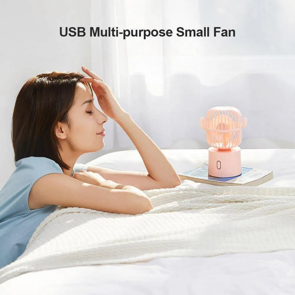 Rechargeable USB Portable Mini Cactus Fan