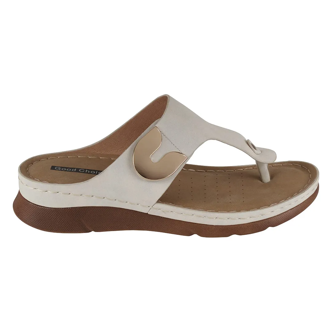 Sam White Thong Flat Sandals