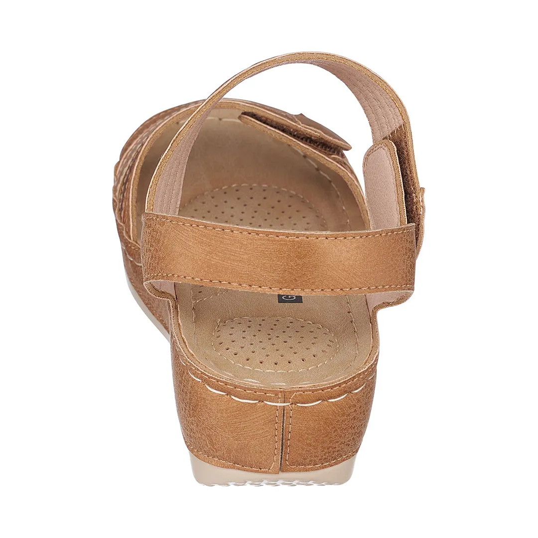 Samar Tan Wedge Sandals