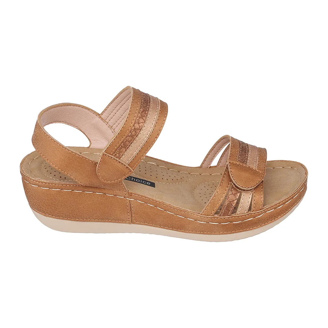 Samar Tan Wedge Sandals