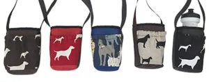 Water Bottle Holder with Dog Print Pocket