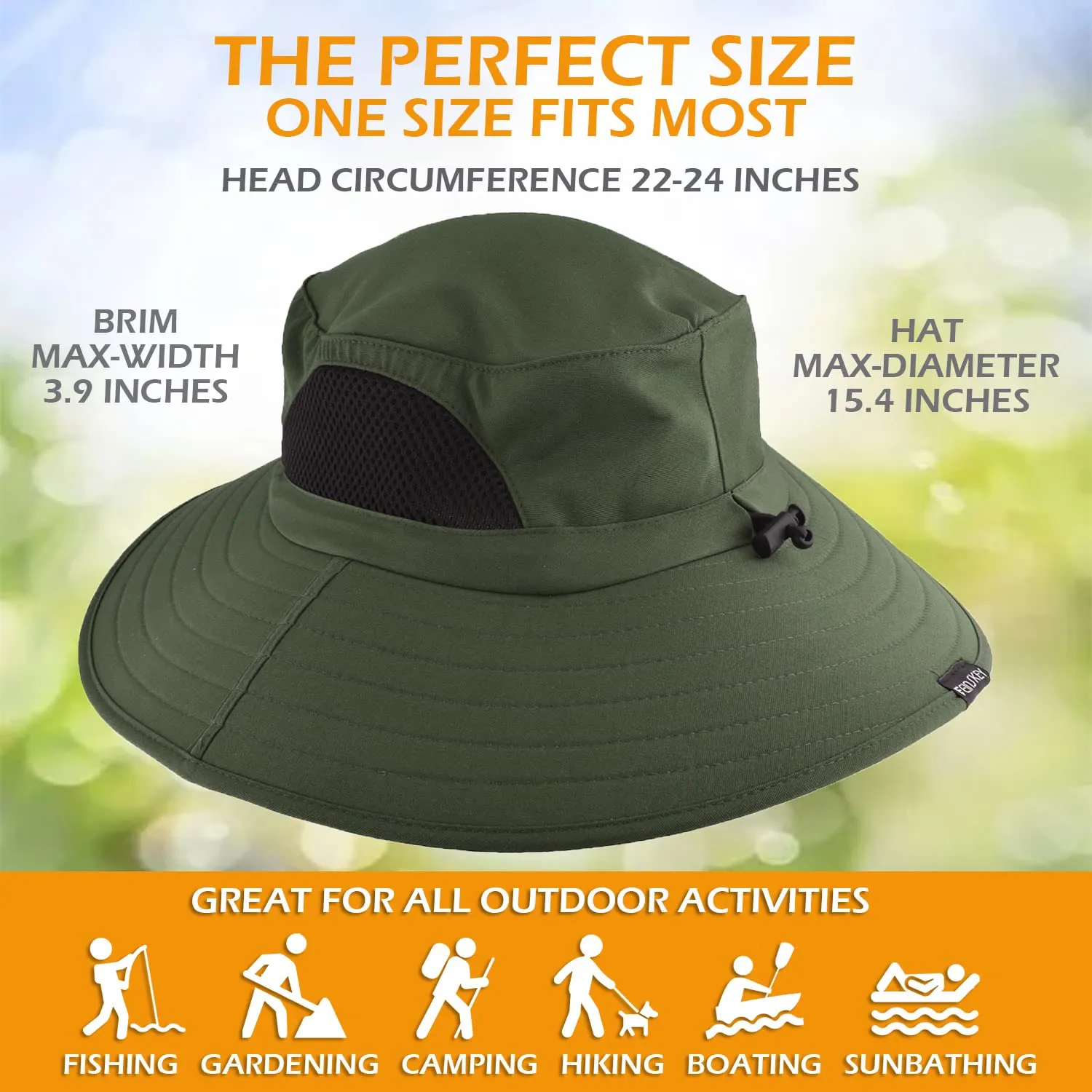 Waterproof Wide Brim Bucket Hat Foldable Sun Hat