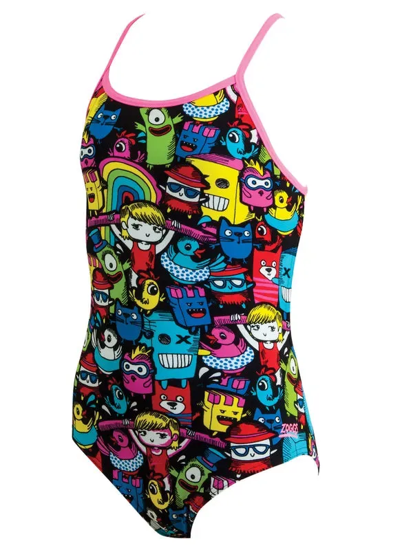 Zoggs Rascals Bella Crossback Girls Swimming Costume