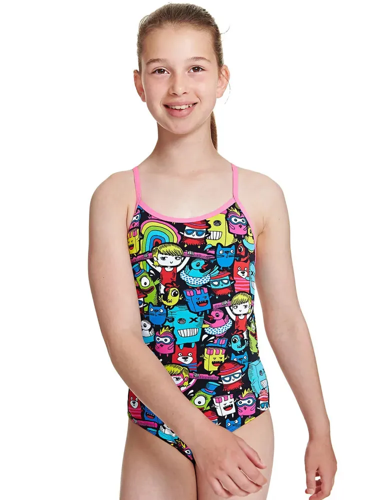 Zoggs Rascals Bella Crossback Girls Swimming Costume